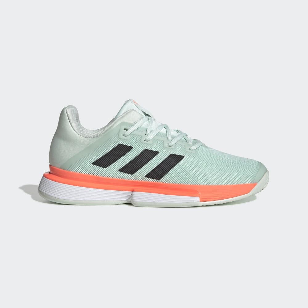 Adidas Men's SoleMatch Bounce Hard Court Tennis Shoes Grey Green/Black/Coral Ireland EG2216